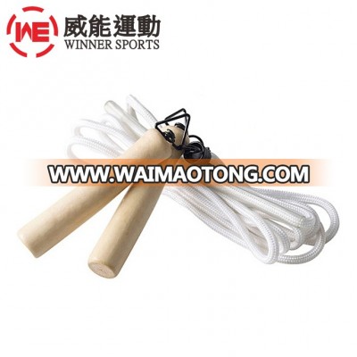 Adjustable wooden handle cotton jump rope for fitness