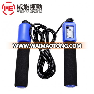 Wholesales cheap portable foam handle PVC mechanical counter skipping rope