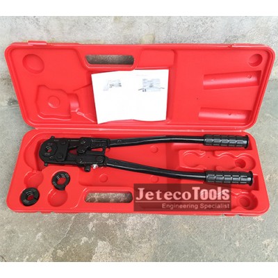 CW-1625 pipe crimping tool for pressing pex pipe fittings sizes 16mm-20mm-25mm with plastic carrying case